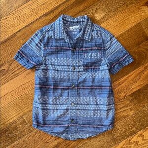 Boys Arizona Jeans Blue striped Button Down Shirt Size 5
